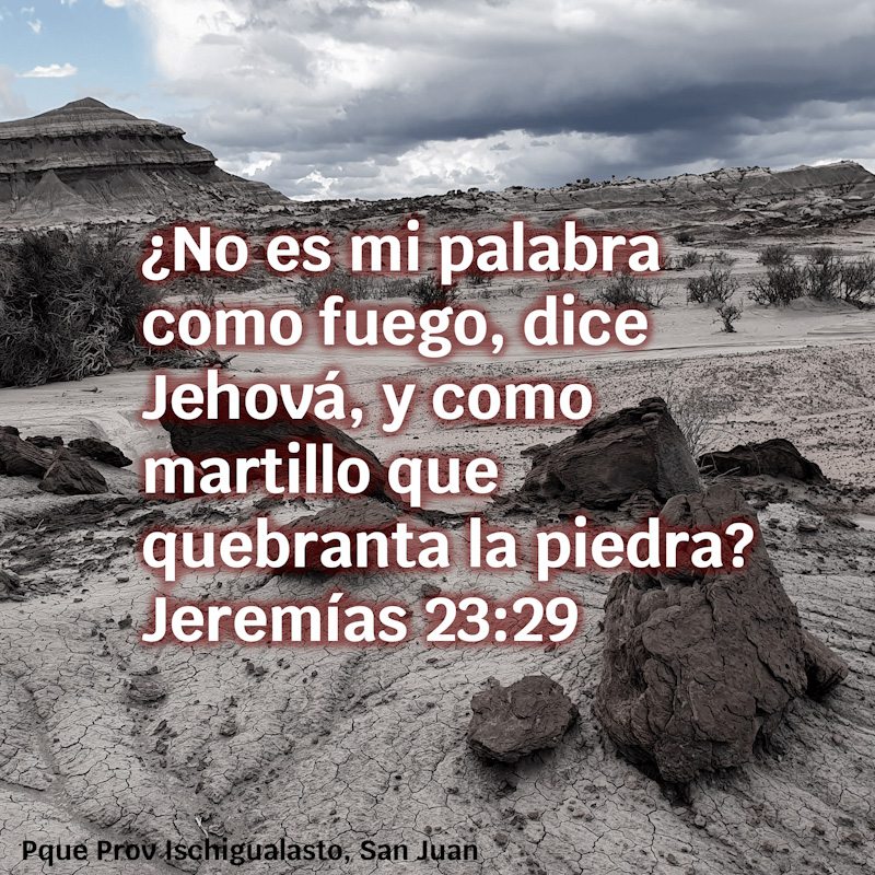 ¿No es mi palabra como fuego, dice Jehová, y como martillo que quebranta la piedra?
Jeremías 23:29

Foto: Rocas. Parque Provincial Ischigualasto. San Juan.
