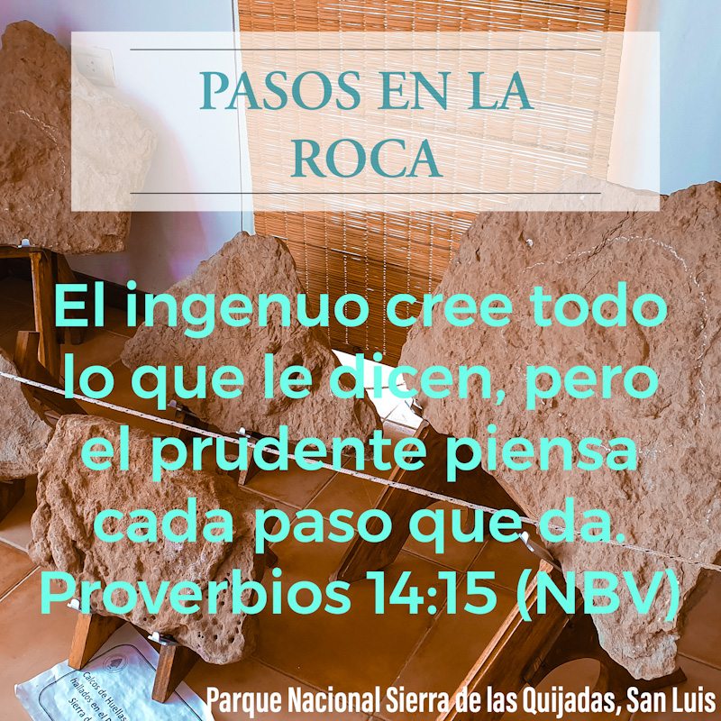 Pero se derramarán bendiciones sobre el que condene al culpable.
Proverbios 24:25

Foto: Réplica de restos fósiles. Parque Nacional Las Quijadas. San Luis.