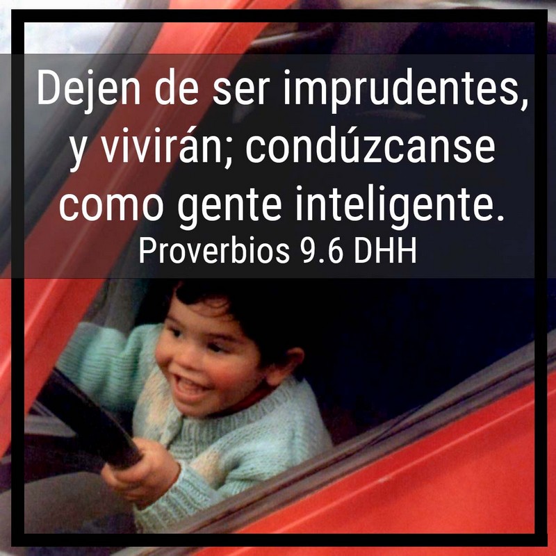 Dejen de ser imprudentes, y vivirán; condúzcanse como gente inteligente. Proverbios 9.6 DHH

Foto: Niño al volante.