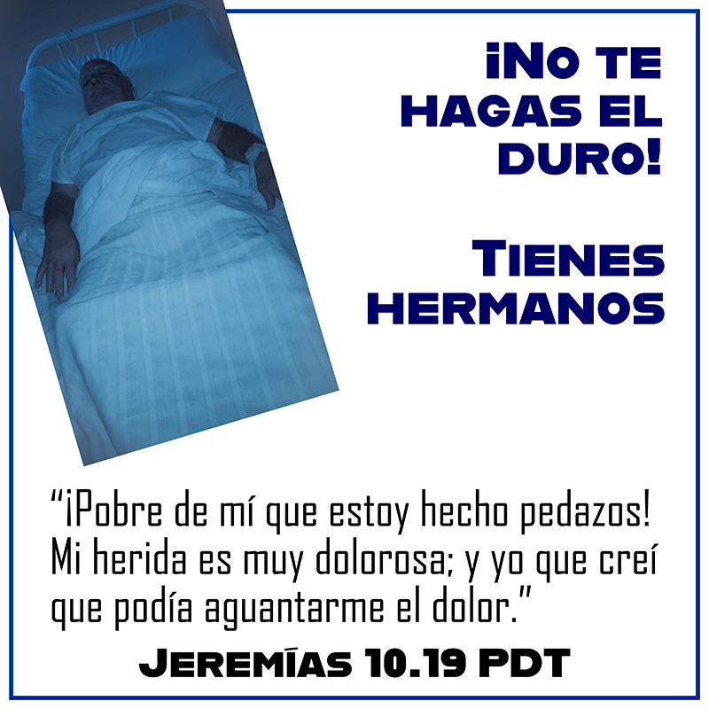 “¡Pobre de mí que estoy hecho pedazos! Mi herida es muy dolorosa; y yo que creí que podía aguantarme el dolor.” Jeremías 10.19 PDT