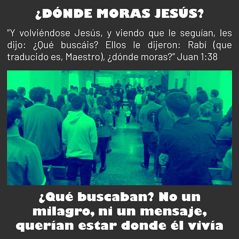 “Y volviéndose Jesús, y viendo que le seguían, les dijo: ¿Qué buscáis? Ellos le dijeron: Rabí (que traducido es, Maestro), ¿dónde moras?” Juan 1:38 ¿Qué buscaban? No un milagro, ni un mensaje, querían estar donde él vivía