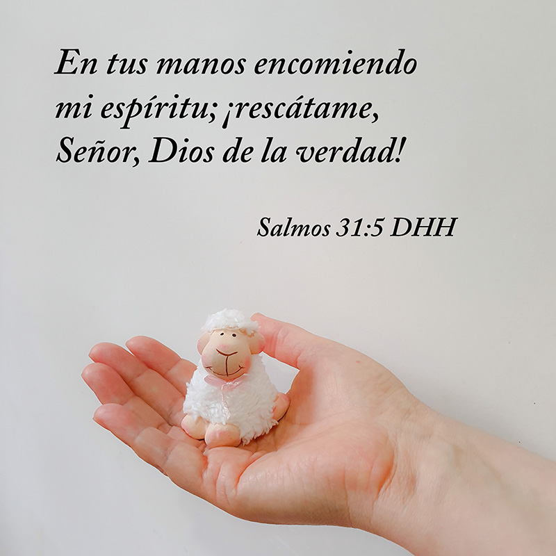 En tus manos encomiendo mi espíritu; ¡rescátame, Señor, Dios de la verdad! Salmos 31:5 DHH