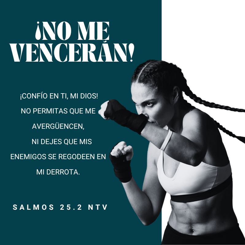 No me vencerán

"   ¡Confío en ti, mi Dios!
No permitas que me avergüencen,
    ni dejes que mis enemigos se regodeen en mi derrota."
Salmos 25.2 NTV