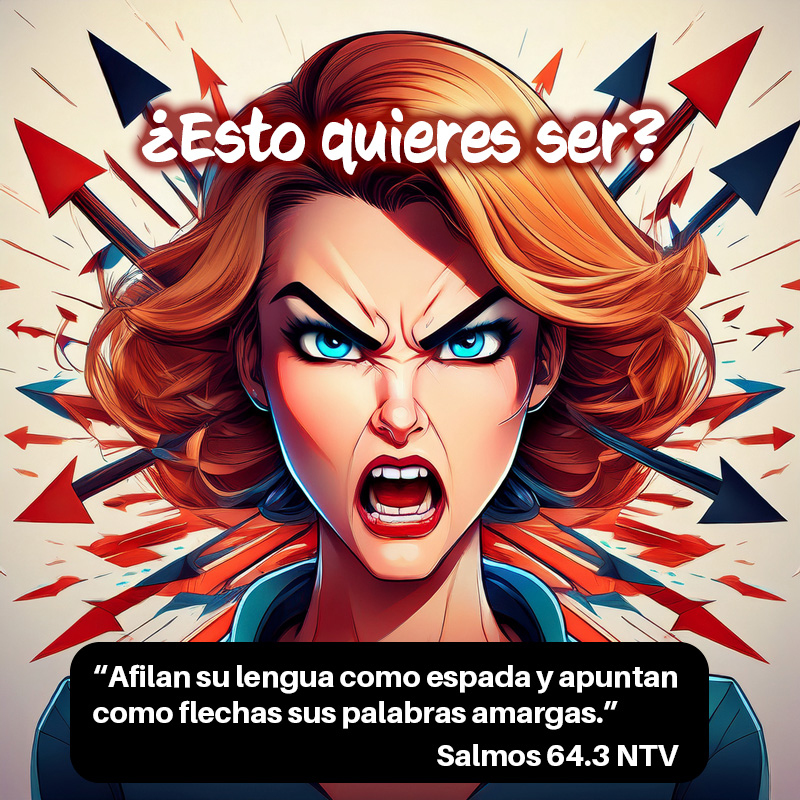 “Afilan su lengua como espada y apuntan como flechas sus palabras amargas.”
Salmos 64.3 NTV