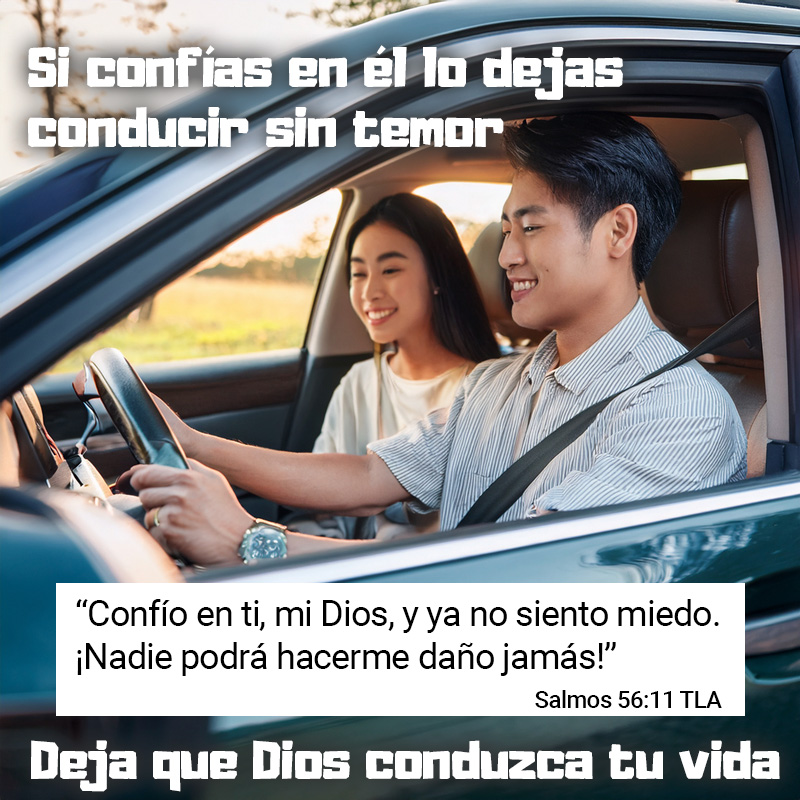 “Confío en ti, mi Dios, y ya no siento miedo” Salmos 56:11 TLA 

Deja que Dios conduzca tu vida