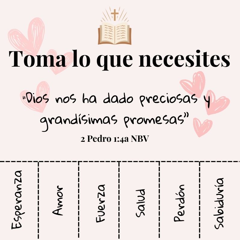  “Dios nos ha dado preciosas y grandísimas promesas”
2 Pedro 1:4a NBV